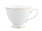 KOMPLET KAWOWY ZESTAW FILIŻANKI FLORINA ZE SPODKIEM LIRIC 210ML 12el 6sos porcelanowe, białe w paski, serwis dla 6 osób