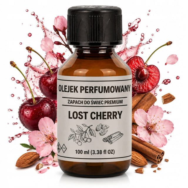 Zapach do świec Olejek Zapachowy lost cherry P082 Produkcja Świec 100ml kompozycja aromatyczna, aromat do DIY aromat wiśniowy do wosków i świeczek DIY