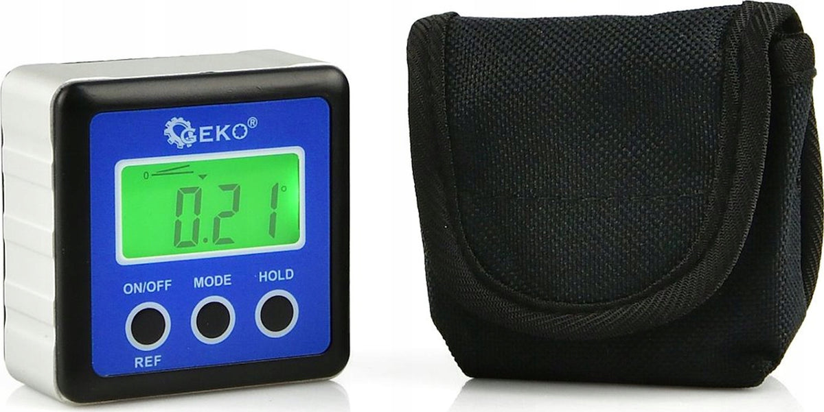 Geko Poziomica cyfrowa inklinometr miernik kata LCD magnes G03319 do pomiaru nachylenia, aluminiowy, dokładność 0,1°