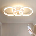 Lampa sufitowa LED,64cm, z funkcją ściemniania,50W,z pilotem,biały okrągły plafon z wbudowanym źródłem światła do