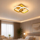 Żyrandol lampa sufitowa plafon LED ring złoty nowoczesny do sypialni 3000K aluminium, 2 punkty świetlne, maks. 22 w na