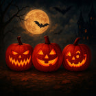 3x dynia na halloween dekoracja zestaw ozdoba lampion LED RED na imprezę tematyczną, świecące akcenty do wnętrz