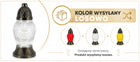 6 x Znicz szklany LA503 26cm, wkład 80g, czas palenia 18h, mix kolorów lampion nagrobny parafinowy na cmentarz