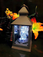 ZNICZ ELEKTRYCZNY LED ANIOŁ ANIOŁEK LATARENKA ZNICZ GRÓB DEKORACJA SZARY lampion nagrobny na baterie, 24 cm, czas