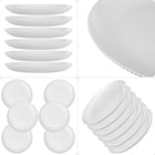 6x TALERZ DESEROWY 19 cm TALERZYKI DO CIASTA TALERZE SZKLANE RYFLOWANE MAŁY białe okrągłe, do mikrofali i zmywarki