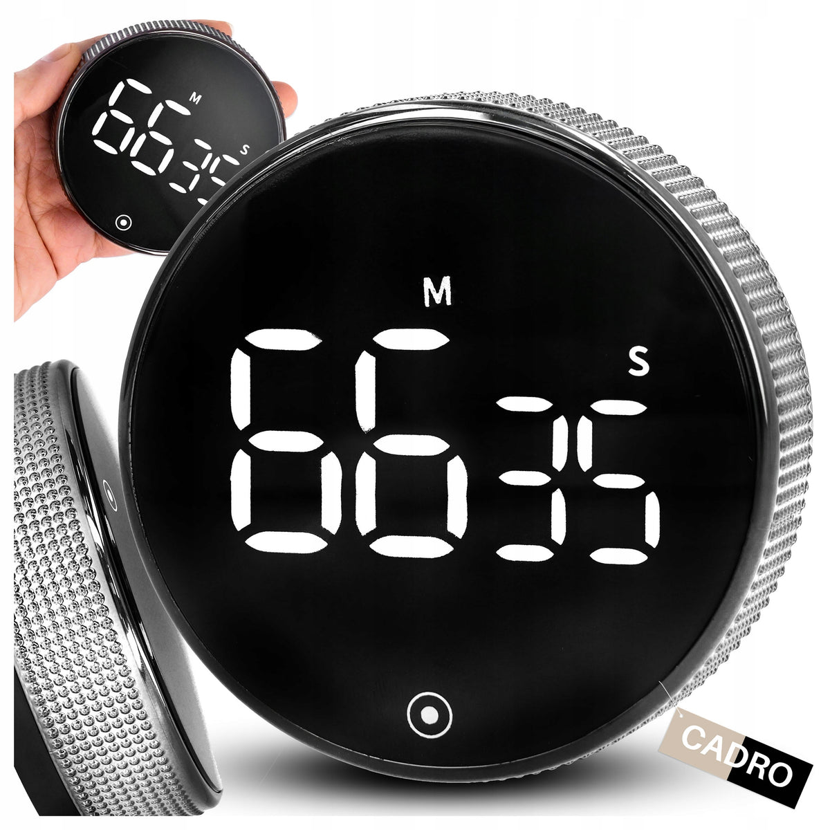 Minutnik kuchenny elektroniczny timer czasomierz magnetyczny LED 8x3 cm do gotowania, pieczenia i smażenia, czarny
