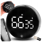Minutnik kuchenny elektroniczny timer czasomierz magnetyczny LED 8x3 cm do gotowania, pieczenia i smażenia, czarny