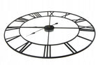 Duży metalowy zegar ścienny 80 CM czarny cichy mechanizm arventa style dekoracja salonu, tarcza analogowa, cyfry