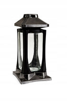 Znicz K-22 Grafit Nowoczesny Design czerń i Grafit Wysoki 27cm VIP Znicz lampion led na grób, ozdoba nagrobna