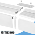 Karnisz szyna sufitowa aluminiowa podwójna z osłoną 200 cm żabka/agrafka prowadnica do firan i zasłon, dwutorowa