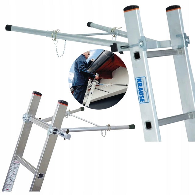 Uchwyt dystansowy regulowany do opierania do 600mm krause 122018 stabilizator drabiny przyścienny aluminiowy, nośność 150 kg, odporny na korozję