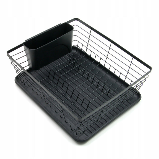 Suszarka ociekacz do naczyń 36,3x30,2x14,5 cm czarny, KH-1355 Kinghoff metalowa jednopoziomowa kratka kuchenna na talerze