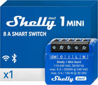 Shelly 1 mini GEN3 inteligentny sterownik wi-fi zdalne sterowanie 8A 2000W moduł do automatyki domowej, kontroler