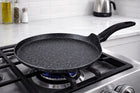Marmurowa patelnia do naleśników pancakes na kuchenkę gazową indukcję 26 cm czarny