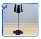 LAMPA LAMPKA LED NOCNA STOŁOWA BIURKOWA USB AKUMULATOR BEZPRZEWODOWA CZARNA oświetlenie metalowe do sypialni i salonu