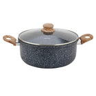 Garnek do frytek 24 cm / 4 L z koszykiem i pokrywką, KINGHoff KH-1985 frytownica domowa do smażenia, powłoka marmurowa