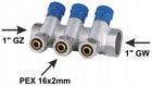 X-HOME ROZDZIELACZ PEX 1” x 16 mm 3 OBWODY SEKCJE CWU DO WODY ZIMNEJ MONO