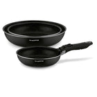Komplet patelni z odpinaną rączką Spinel Black 20/24/28 CM zestaw do smażenia, powłoka marmurowa, na kuchenkę gazową