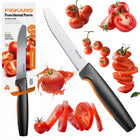 NÓŻ fiskars do pomidorów kuchenny ostry stal nożyk do kuchni 13cm premium krojenia warzyw, gumowany uchwyt, ostrze 12 cm
