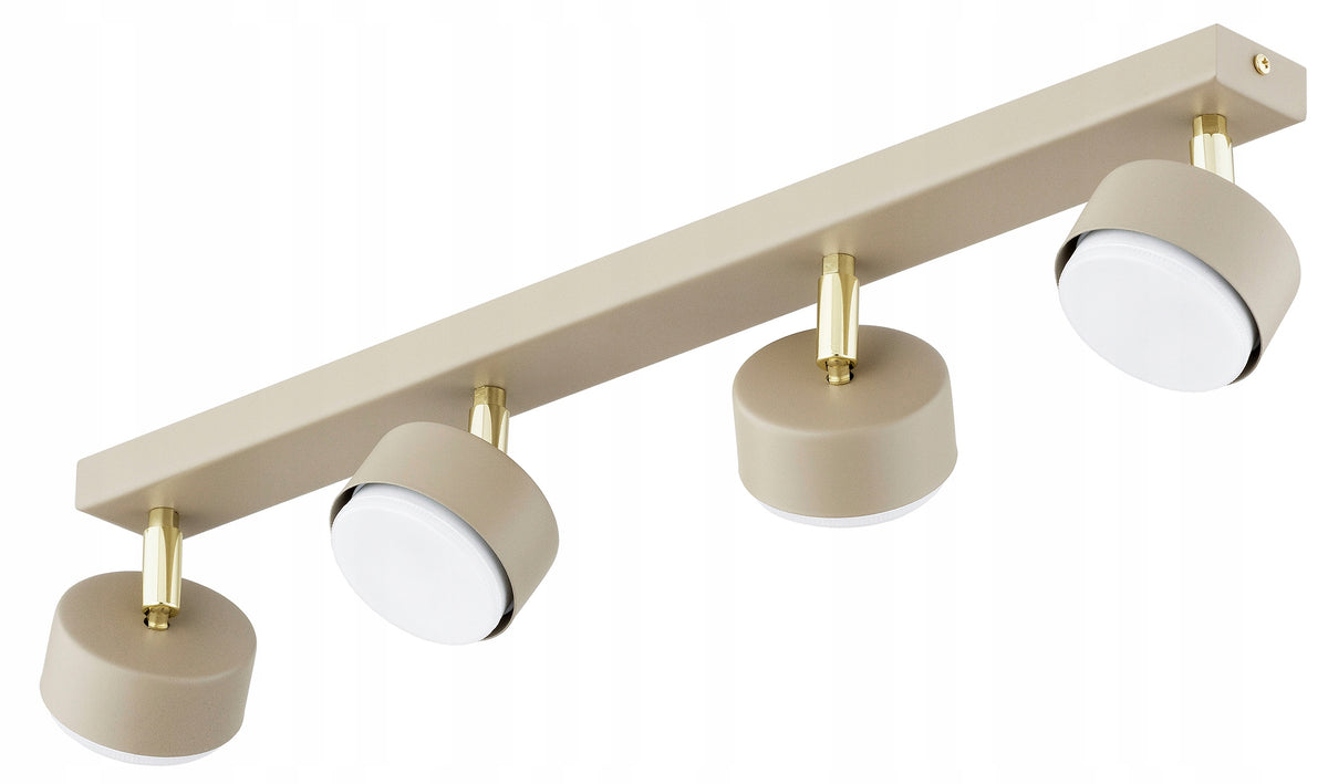 Nowoczesna Lampa Sufitowa Plafon Żyrandol Spot Halogenowa Ecru Gx53 oprawa metalowa 4-punktowa, wysokość 5 cm, maks. 30