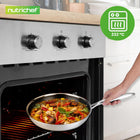 PATELNIA STALOWA NIERDZEWNA Z POKRYWKĄ 30 CM NIEPRZYWIERAJĄCA NUTRICHEF wok do smażenia i duszenia potraw