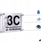 Tabliczka z numerem domu oznaczenie adresowe, szyld posesji, aluminiowa srebrna 32x21 cm, grubość 3 mm