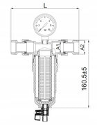 Filtr do wody mechaniczny samoczyszczący z płukaniem 3/4" DN20 z manometrem 6 cm 0 l bezbarwny