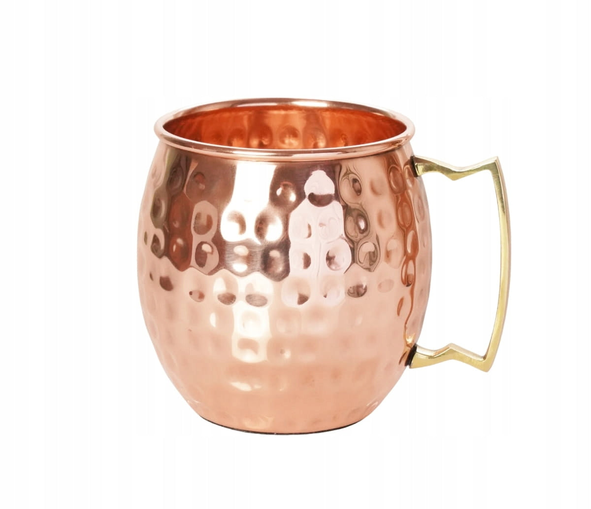 Kubek miedziany młoteczkowany 500 ml z uchwytem - Indie, Orient metalowe naczynie do picia, do serwowania napojów