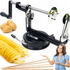 Metalowa maszynka do ziemniaków zakręconych chipsów frytek spirala mocna XL ręczny krajalnik warzyw, spiralizer kuchenny