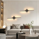 LAMPA ŚCIENNA LED KINKIET CZARNY NOWOCZESNY DO SALONU KORYTARZA 24W 3000K 60CM oprawa metalowa, 2 punkty świetlne