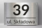 Tabliczka z numerem na dom tablica adresowa aluminiowa numer domu dystanse szyld posesji, oznaczenie budynku, srebrny