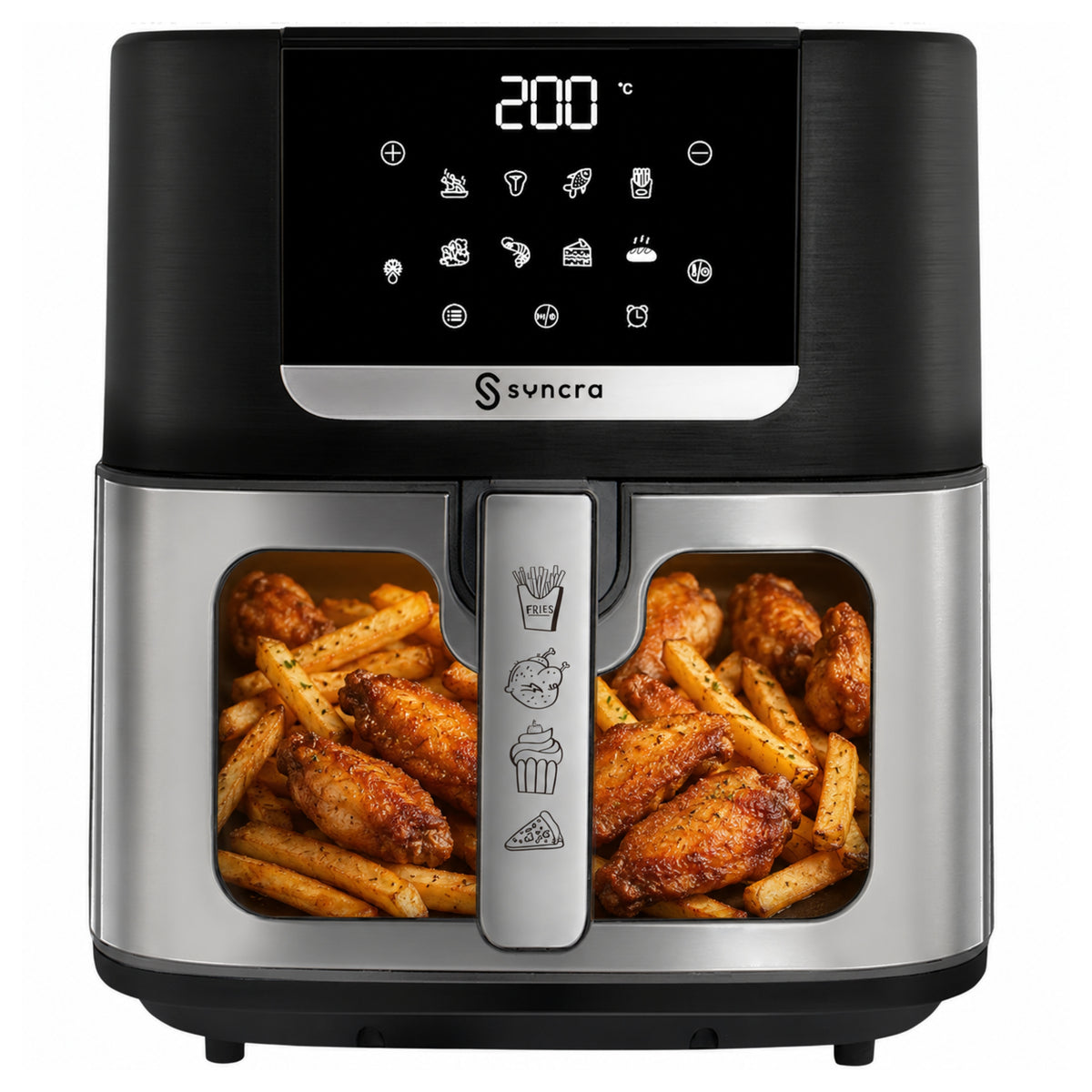 Frytkownica beztłuszczowa AIR fryer frytownica 8l 1700W z oknem mocna duża czarny