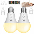 Żarówki LED 2 SZT E27 ładowalne USB pilot regulacja jasności kolor lampy do domu, ciepłe białe 380 lm, 9 w