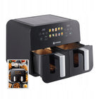 Frytkownica beztłuszczowa dwukomorowa byrgen AIR fryer 9l 2400W suszenie czarny