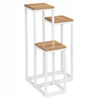 Kwietnik metalowy na kwiaty doniczki półki wysoki loft industrialny craft stojak na rośliny 3 donice 67 cm beżowo-biały