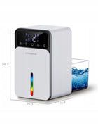 Cichy Osuszacz Powietrza luxe UV Pochłaniacz Wilgoci 1200ml Wydajny LED do łazienki, mieszkania i garderoby