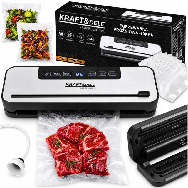 Zgrzewarka próżniowa do żywności automatyczna pakowarka mocna folia zestaw hermetyczne pakowanie produktów, 150 w, szerokość zgrzewu do 30 cm