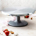 Patera obrotowa na ciasto talerz do dekorowania tortu profesjonalny 31 cm stojak cukierniczy metalowy szary