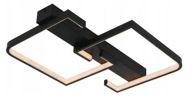 Lampa LED kwadrat sufitowa plafon LED + pilot oprawa oświetleniowa do salonu i sypialni, zintegrowane źródło światła, 45 x 38 cm