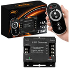 Ściemniacz Sterownik LED z Pilotem Do Taśmy 18A 216W 12V 24V Dotykowy Mono regulator jasności oświetlenia jednobarwnego