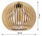 LAMPA WISZĄCA SUFITOWA DREWNIANA ŻYRANDOL POTRÓJNA REGULOWANA 3 KLOSZE oprawa do kuchni salonu jadalni, 3x E27, do 60 W