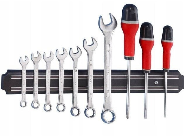 DŁUGA LISTWA MAGNETYCZNA NA NOŻE NARZĘDZIA UCHWYT NÓŻ MAGNES 48 CM 50 cm tworzywo sztuczne