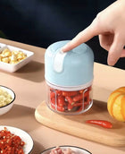 Elektryczny rozdrabniacz do warzyw siekacz szatkownica krajacz mocny 250ml 1200 w niebieski