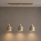 Lampa Sufitowa Wisząca 3x E27 LED żyrandol kinkiet oprawa Beżowa Kaszmir oświetlenie do salonu jadalni metalowa