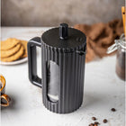 Zaparzacz tłokowy do kawy herbaty ziół 350 ml dzbanek szklany French Press praska francuska, 3 filiżanki, czarny