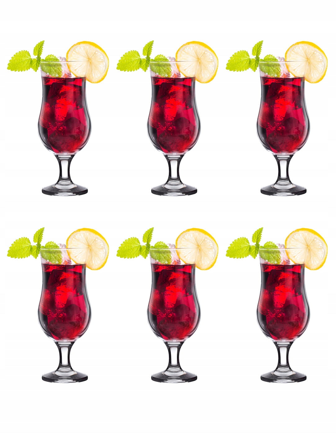 LAV FIESTA Zestaw Kieliszki komplet 6 szt Koktajl Pokale do piwa 390 ml szklane naczynia do drinków, można myć w