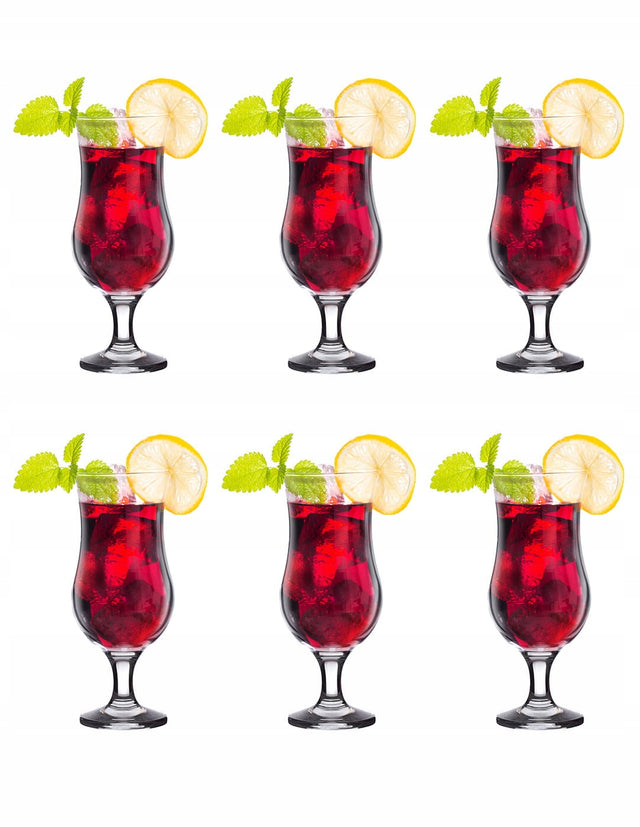 LAV fiesta Zestaw Kieliszki komplet 6 szt Koktajl Pokale do piwa 390 ml szklane naczynia do drinków, można myć w zmywarce