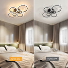 LAMPA SUFITOWA LED WISZĄCA CZARNA NOWOCZESNA DO SYPIALNI ŚCIEMNIANA + PILOT 58W żyrandol metalowy 6 punktów świetlnych