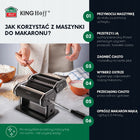 Maszynka do makaronu 3w1 KINGHoff 150mm 2 ostrza Czarna Wałkowania Krojenia ręczna czarny
