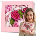 Sztuczne Róże Mydlane Zapachowe Kwiaty Flower Box Różowe 9szt Na Prezent mydełka dekoracyjne, ozdoba wnętrz, upominek